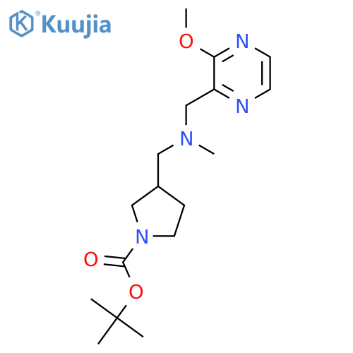 Tert-Butyl 3-((((3-methoxypyrazin-2-yl)methyl)(methyl)amino)methyl)pyrrolidine-1-carboxylate structure