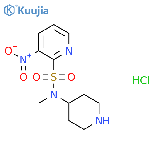 N-Methyl-3-nitro-N-piperidin-4-ylpyridine-2-sulfonamide;hydrochloride structure