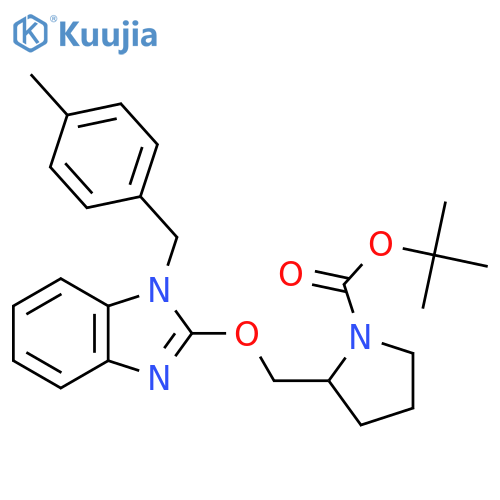 Tert-Butyl 2-(((1-(4-methylbenzyl)-1H-benzo[d]imidazol-2-yl)oxy)methyl)pyrrolidine-1-carboxylate structure