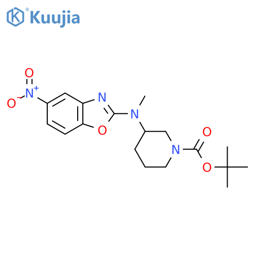 Tert-Butyl 3-(methyl(5-nitrobenzo[d]oxazol-2-yl)amino)piperidine-1-carboxylate structure
