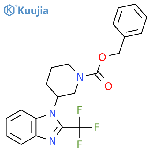 Benzyl 3-(2-(trifluoromethyl)-1H-benzo[d]imidazol-1-yl)piperidine-1-carboxylate structure