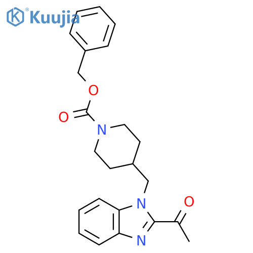 Benzyl 4-((2-acetyl-1H-benzo[d]imidazol-1-yl)methyl)piperidine-1-carboxylate structure