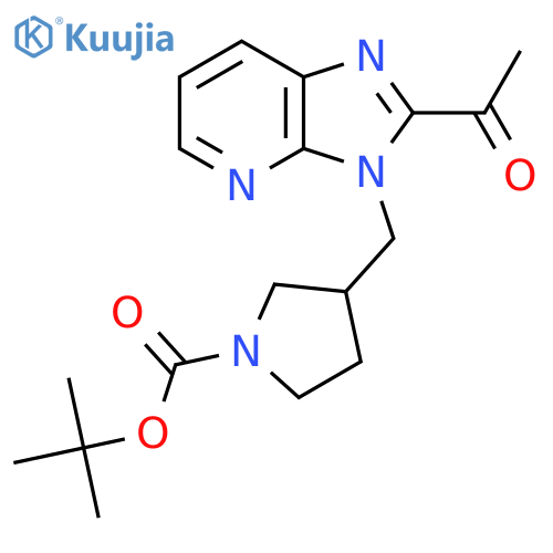 Tert-Butyl 3-((2-acetyl-3H-imidazo[4,5-b]pyridin-3-yl)methyl)pyrrolidine-1-carboxylate structure