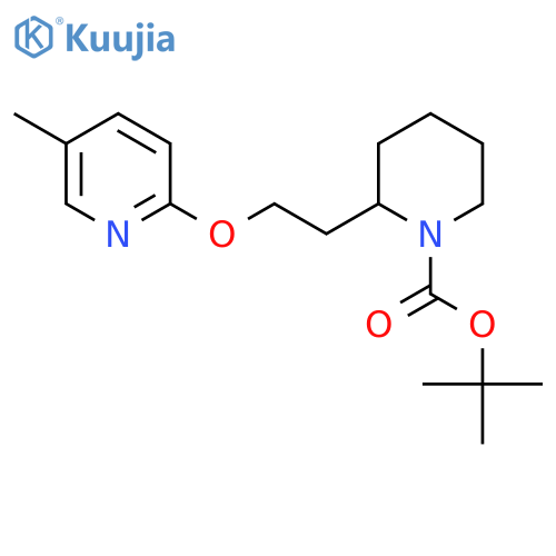 Tert-Butyl 2-(2-((5-methylpyridin-2-yl)oxy)ethyl)piperidine-1-carboxylate structure