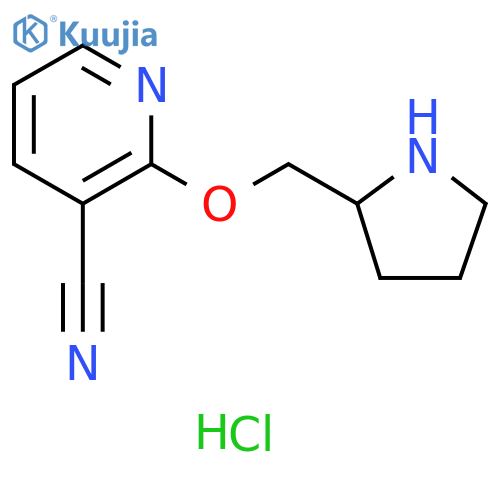 3-Pyridinecarbonitrile, 2-(2-pyrrolidinylmethoxy)-, hydrochloride (1:1) structure