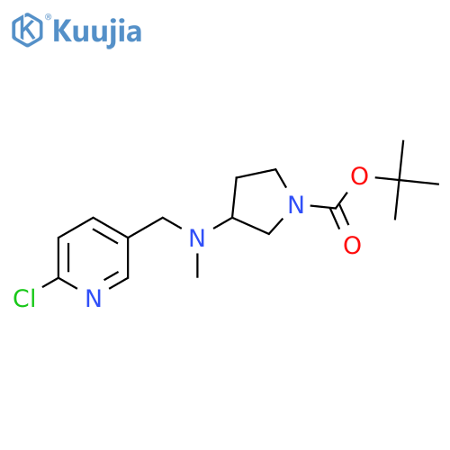 Tert-Butyl 3-(((6-chloropyridin-3-yl)methyl)(methyl)amino)pyrrolidine-1-carboxylate structure