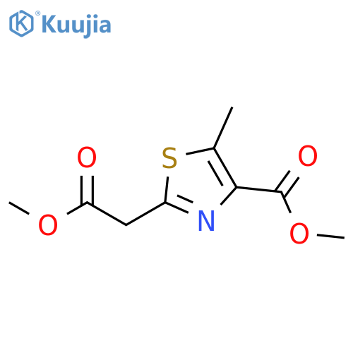 2-Thiazoleacetic acid, 4-(methoxycarbonyl)-5-methyl-, methyl ester structure