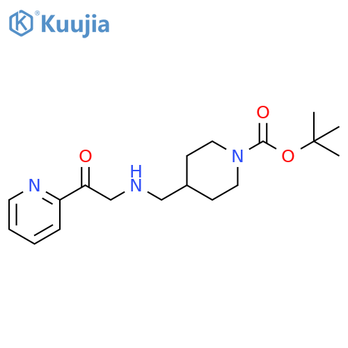 1-Piperidinecarboxylic acid, 4-[[[2-oxo-2-(2-pyridinyl)ethyl]amino]methyl]-, 1,1-dimethylethyl ester structure