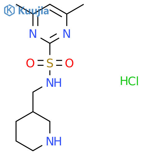 4,6-Dimethyl-N-(piperidin-3-ylmethyl)pyrimidine-2-sulfonamide;hydrochloride structure