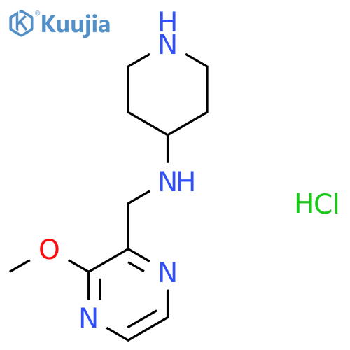 N-[(3-Methoxypyrazin-2-yl)methyl]piperidin-4-amine;hydrochloride structure