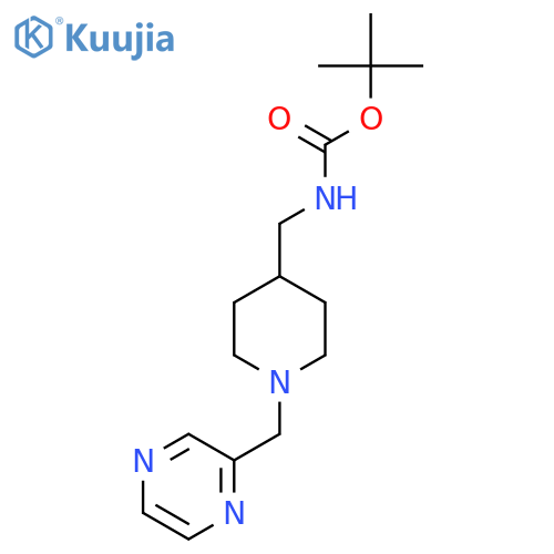 Tert-butyl ((1-(pyrazin-2-ylmethyl)piperidin-4-yl)methyl)carbamate structure
