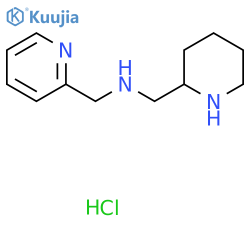 1-Piperidin-2-yl-N-(pyridin-2-ylmethyl)methanamine;hydrochloride structure