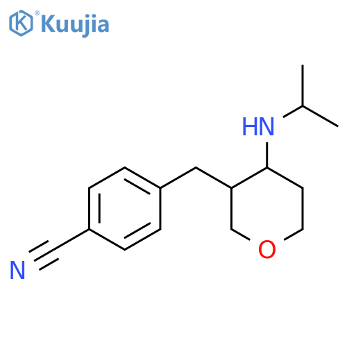 4-((4-(Isopropylamino)tetrahydro-2H-pyran-3-yl)methyl)benzonitrile structure