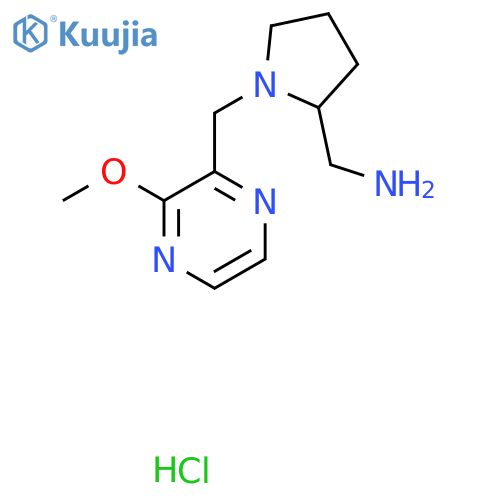 (1-((3-Methoxypyrazin-2-yl)methyl)pyrrolidin-2-yl)methanamine hydrochloride structure