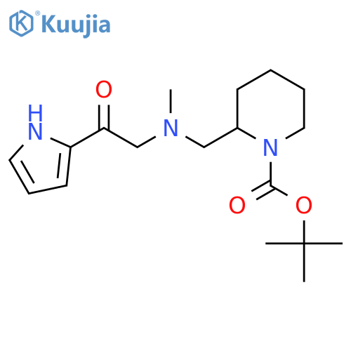 Tert-Butyl 2-((methyl(2-oxo-2-(1H-pyrrol-2-yl)ethyl)amino)methyl)piperidine-1-carboxylate structure