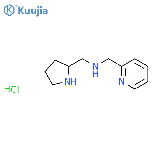 N-(Pyridin-2-ylmethyl)-1-pyrrolidin-2-ylmethanamine;hydrochloride structure