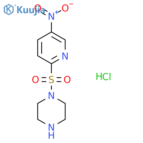 1-((5-Nitropyridin-2-yl)sulfonyl)piperazine hydrochloride structure