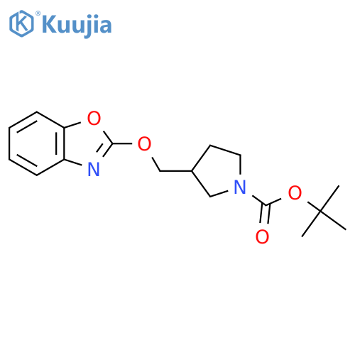 Tert-Butyl 3-((benzo[d]oxazol-2-yloxy)methyl)pyrrolidine-1-carboxylate structure