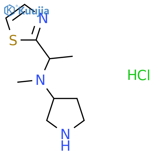 N-Methyl-N-[1-(1,3-thiazol-2-yl)ethyl]pyrrolidin-3-amine;hydrochloride structure