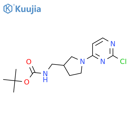 Tert-butyl ((1-(2-chloropyrimidin-4-yl)pyrrolidin-3-yl)methyl)carbamate structure