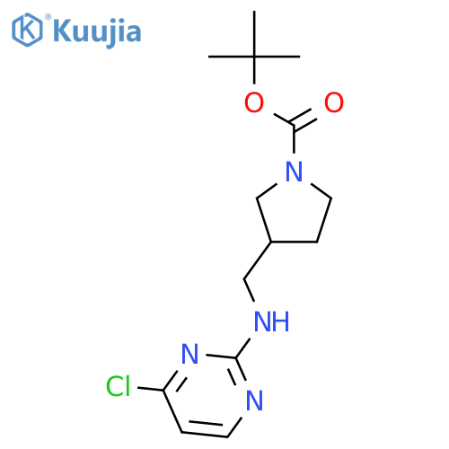 Tert-butyl 3-(((4-chloropyrimidin-2-yl)amino)methyl)pyrrolidine-1-carboxylate structure