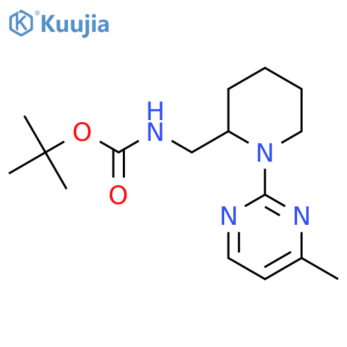 Tert-butyl ((1-(4-methylpyrimidin-2-yl)piperidin-2-yl)methyl)carbamate structure