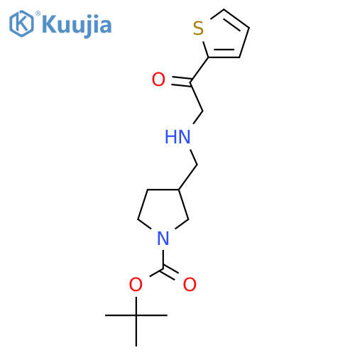 Tert-Butyl 3-(((2-oxo-2-(thiophen-2-yl)ethyl)amino)methyl)pyrrolidine-1-carboxylate structure