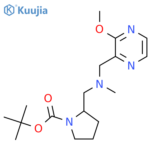 Tert-Butyl 2-((((3-methoxypyrazin-2-yl)methyl)(methyl)amino)methyl)pyrrolidine-1-carboxylate structure