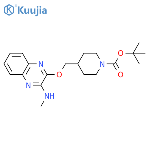 Tert-Butyl 4-(((3-(methylamino)quinoxalin-2-yl)oxy)methyl)piperidine-1-carboxylate structure