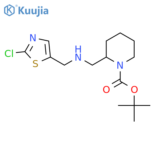 Tert-Butyl 2-((((2-chlorothiazol-5-yl)methyl)amino)methyl)piperidine-1-carboxylate structure