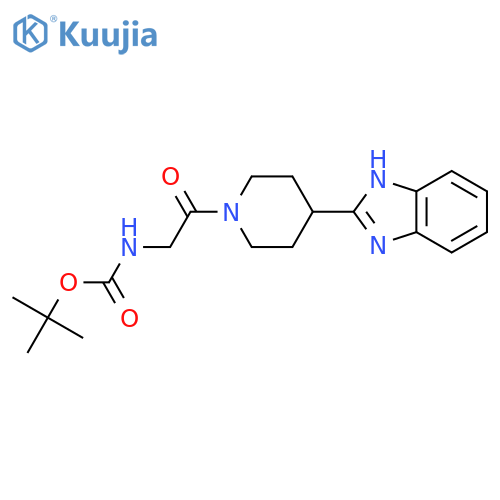 tert-Butyl (2-(4-(1H-benzo[d]imidazol-2-yl)piperidin-1-yl)-2-oxoethyl)carbamate structure