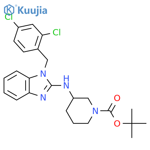 Tert-Butyl 3-((1-(2,4-dichlorobenzyl)-1H-benzo[d]imidazol-2-yl)amino)piperidine-1-carboxylate structure