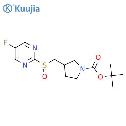 Tert-Butyl 3-(((5-fluoropyrimidin-2-yl)sulfinyl)methyl)pyrrolidine-1-carboxylate structure