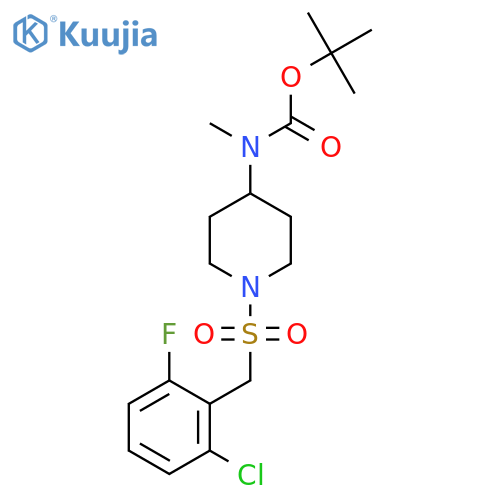 Tert-butyl (1-((2-chloro-6-fluorobenzyl)sulfonyl)piperidin-4-yl)(methyl)carbamate structure