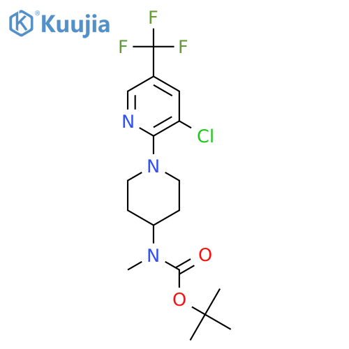 tert-butyl 1-(3-chloro-5-(trifluoromethyl)pyridin-2-yl)piperidin-4-yl(methyl)carbamate structure