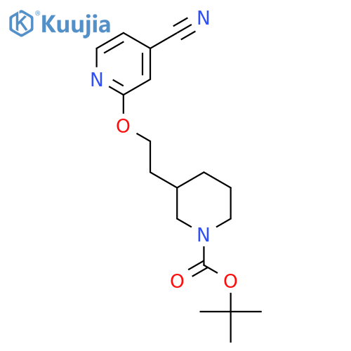 Tert-Butyl 3-(2-((4-cyanopyridin-2-yl)oxy)ethyl)piperidine-1-carboxylate structure