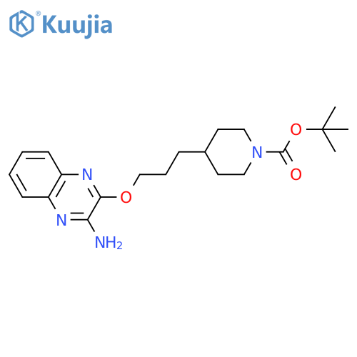Tert-Butyl 4-(3-((3-aminoquinoxalin-2-yl)oxy)propyl)piperidine-1-carboxylate structure