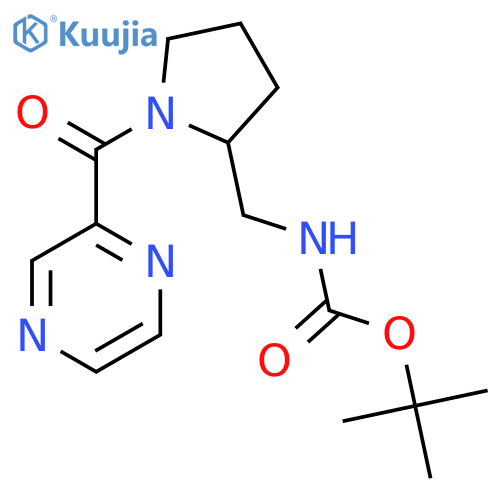 Tert-butyl ((1-(pyrazine-2-carbonyl)pyrrolidin-2-yl)methyl)carbamate structure