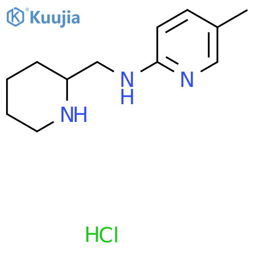 5-Methyl-N-(piperidin-2-ylmethyl)pyridin-2-amine;hydrochloride structure