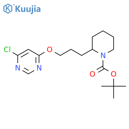 Tert-Butyl 2-(3-((6-chloropyrimidin-4-yl)oxy)propyl)piperidine-1-carboxylate structure