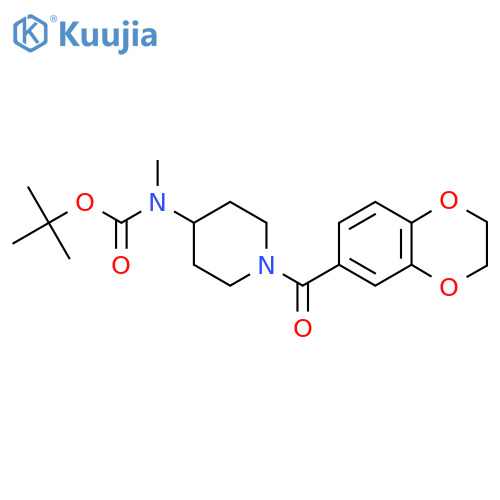 Tert-butyl (1-(2,3-dihydrobenzo[b][1,4]dioxine-6-carbonyl)piperidin-4-yl)(methyl)carbamate structure