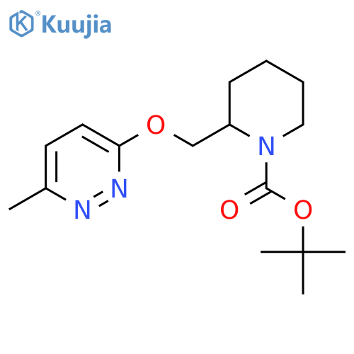 Tert-Butyl 2-(((6-methylpyridazin-3-yl)oxy)methyl)piperidine-1-carboxylate structure