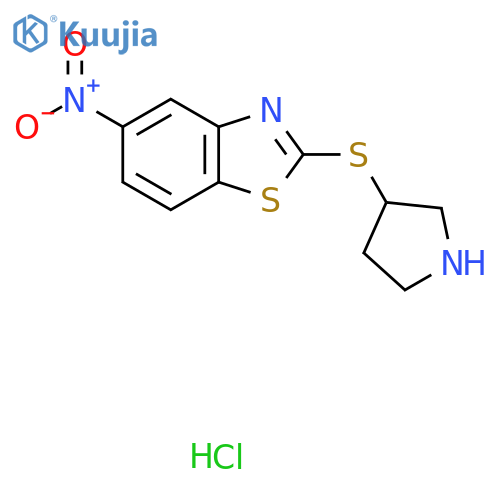 5-Nitro-2-(pyrrolidin-3-ylthio)benzo[d]thiazole hydrochloride structure