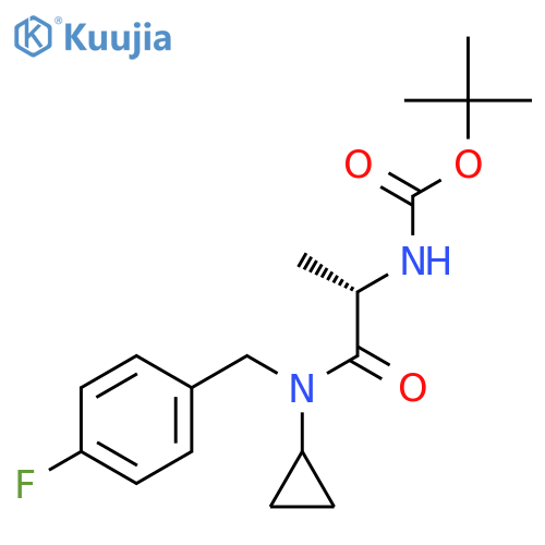 (S)-tert-Butyl (1-(cyclopropyl(4-fluorobenzyl)amino)-1-oxopropan-2-yl)carbamate structure