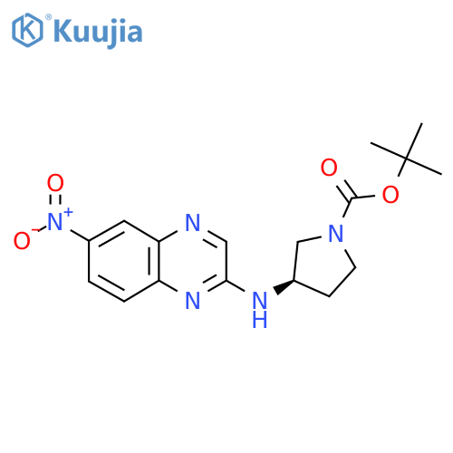 (R)-Tert-butyl 3-((6-nitroquinoxalin-2-yl)amino)pyrrolidine-1-carboxylate structure
