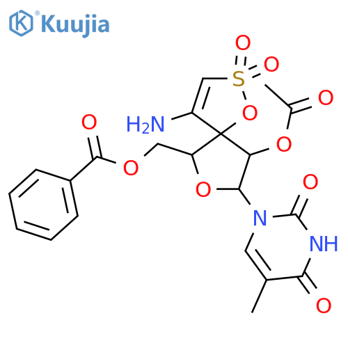 2,4(1H,3H)-Pyrimidinedione,1-[9-(acetyloxy)-4-amino-6-[(benzoyloxy)methyl]-2,2-dioxido-1,7-dioxa-2-thiaspiro[4.4]non-3-en-8-yl]-5-methyl-,[5R-(5a,6b,8b,9a)]- (9CI) structure