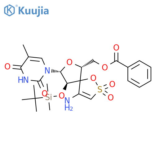 2,4(1H,3H)-Pyrimidinedione,1-[(5R,6R,8R,9R)-4-amino-6-[(benzoyloxy)methyl]-9-[[(1,1-dimethylethyl)dimethylsilyl]oxy]-2,2-dioxido-1,7-dioxa-2-thiaspiro[4.4]non-3-en-8-yl]-5-methyl- structure