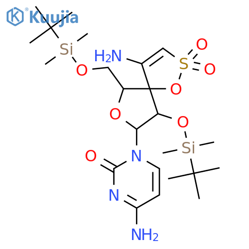2(1H)-Pyrimidinone,4-amino-1-[(5R,6R,8R,9R)-4-amino-9-[[(1,1-dimethylethyl)dimethylsilyl]oxy]-6-[[[(1,1-dimethylethyl)dimethylsilyl]oxy]methyl]-2,2-dioxido-1,7-dioxa-2-thiaspiro[4.4]non-3-en-8-yl]- structure