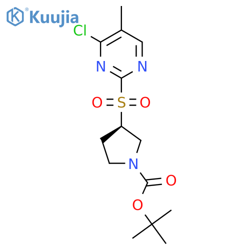 (R)-Tert-butyl 3-((4-chloro-5-methylpyrimidin-2-yl)sulfonyl)pyrrolidine-1-carboxylate structure