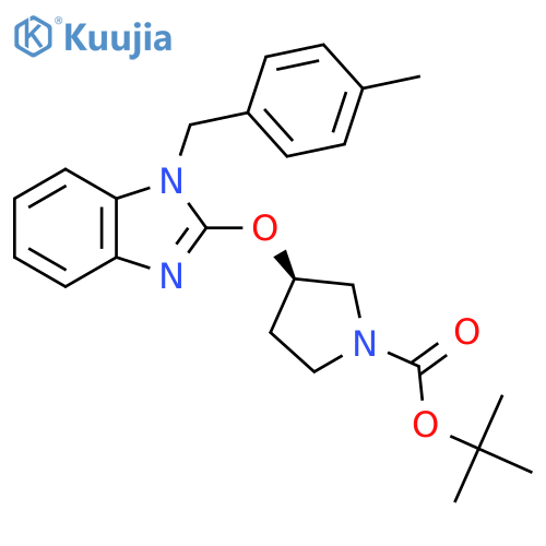 (R)-Tert-butyl 3-((1-(4-methylbenzyl)-1H-benzo[d]imidazol-2-yl)oxy)pyrrolidine-1-carboxylate structure